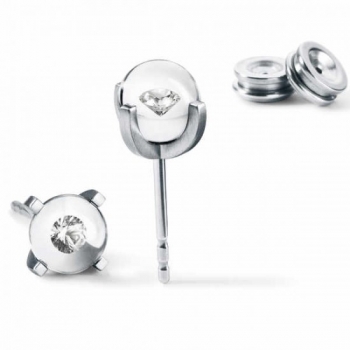 Ohrstecker Diamant in Glaskugel transparent